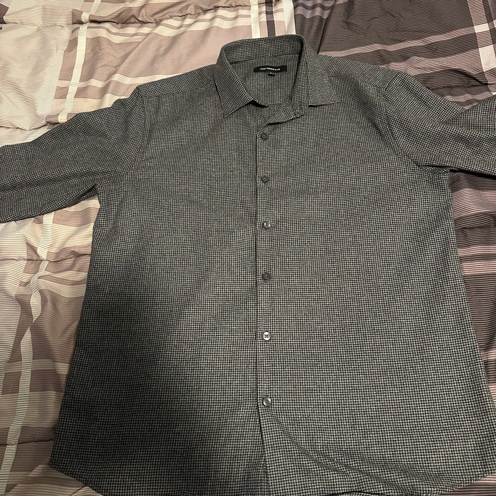Casual Black and White Button Down Shirt